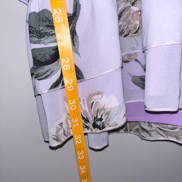 Tobi Lavendar Floral Ruffle Mini Dress Size Medium - Picture 9 of 9